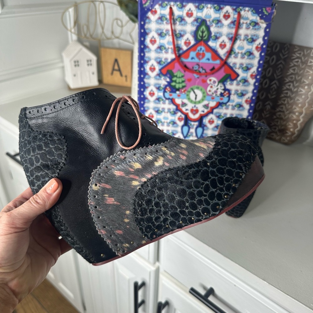 Irregular Choice What an Angel Black Lavender Women's Wedge Shoes Booties - Picture 8 of 11